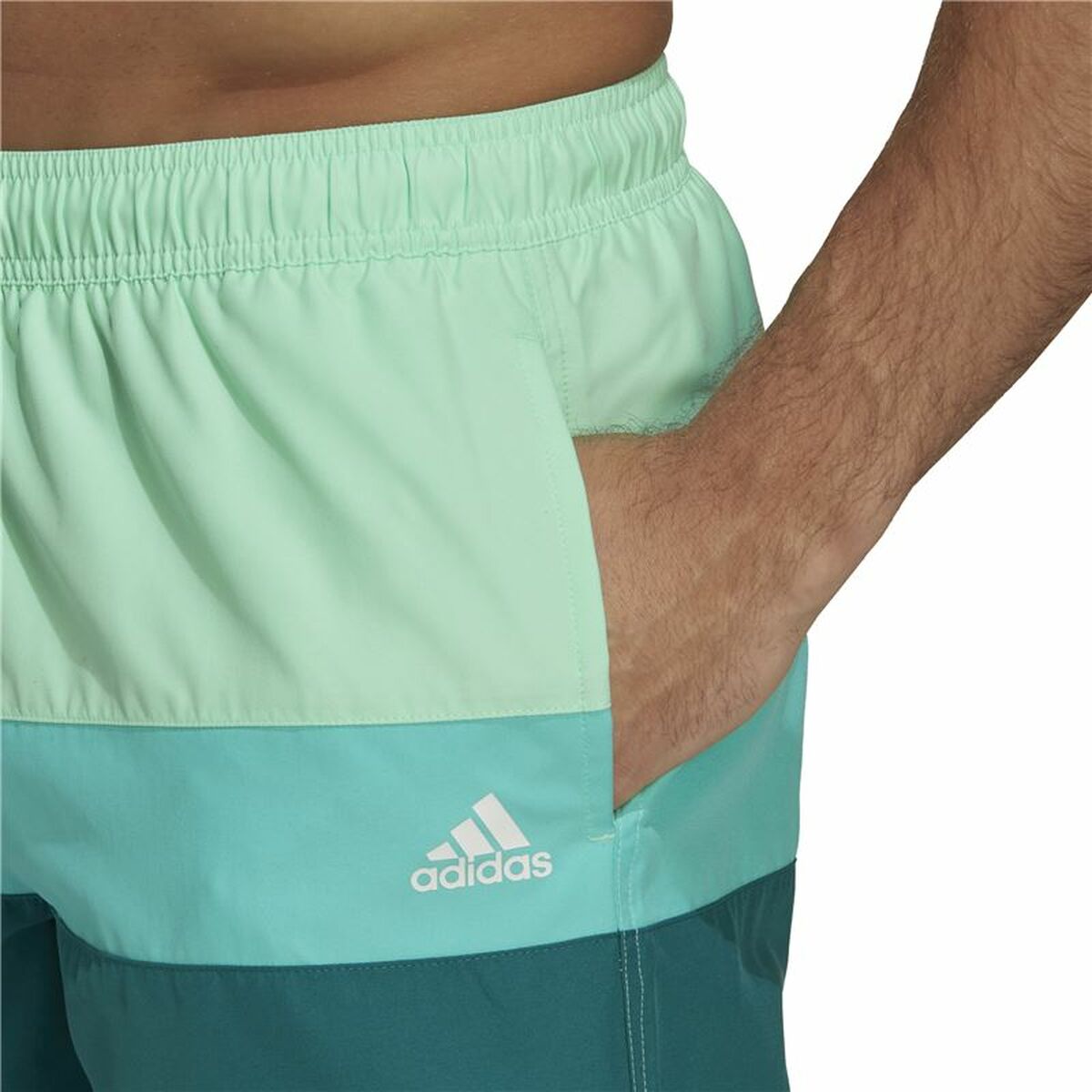 Men’s Bathing Costume Adidas Colorblock Light Green