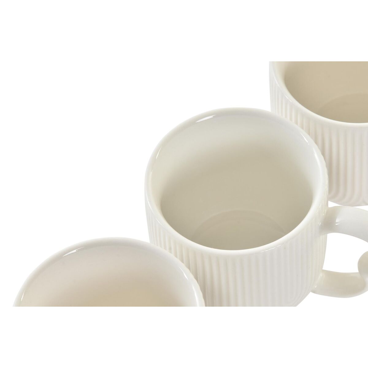 Set of 6 Cups with Plate DKD Home Decor White Natural Porcelain 90 ml