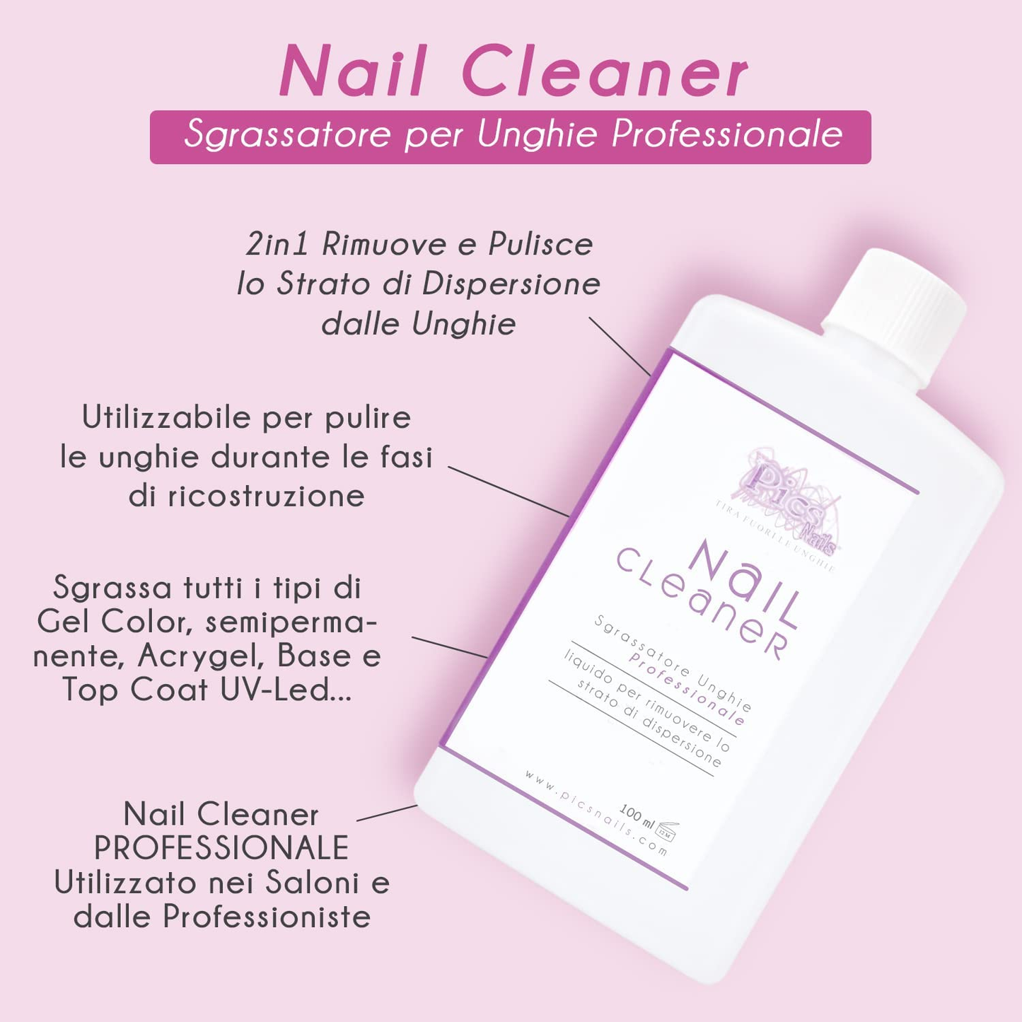 Nail Cleaner Sgrassatore Unghie Professionale 100 ml