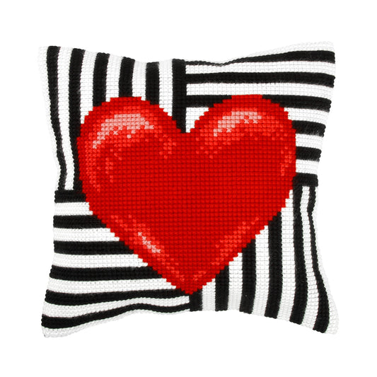 Cushion cross stitch kit  "Red heart" 9314