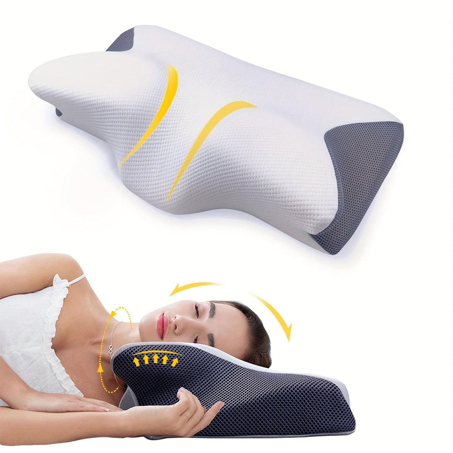 Ergonomic Memory Foam Cervical Pillow for Neck Pain Relief