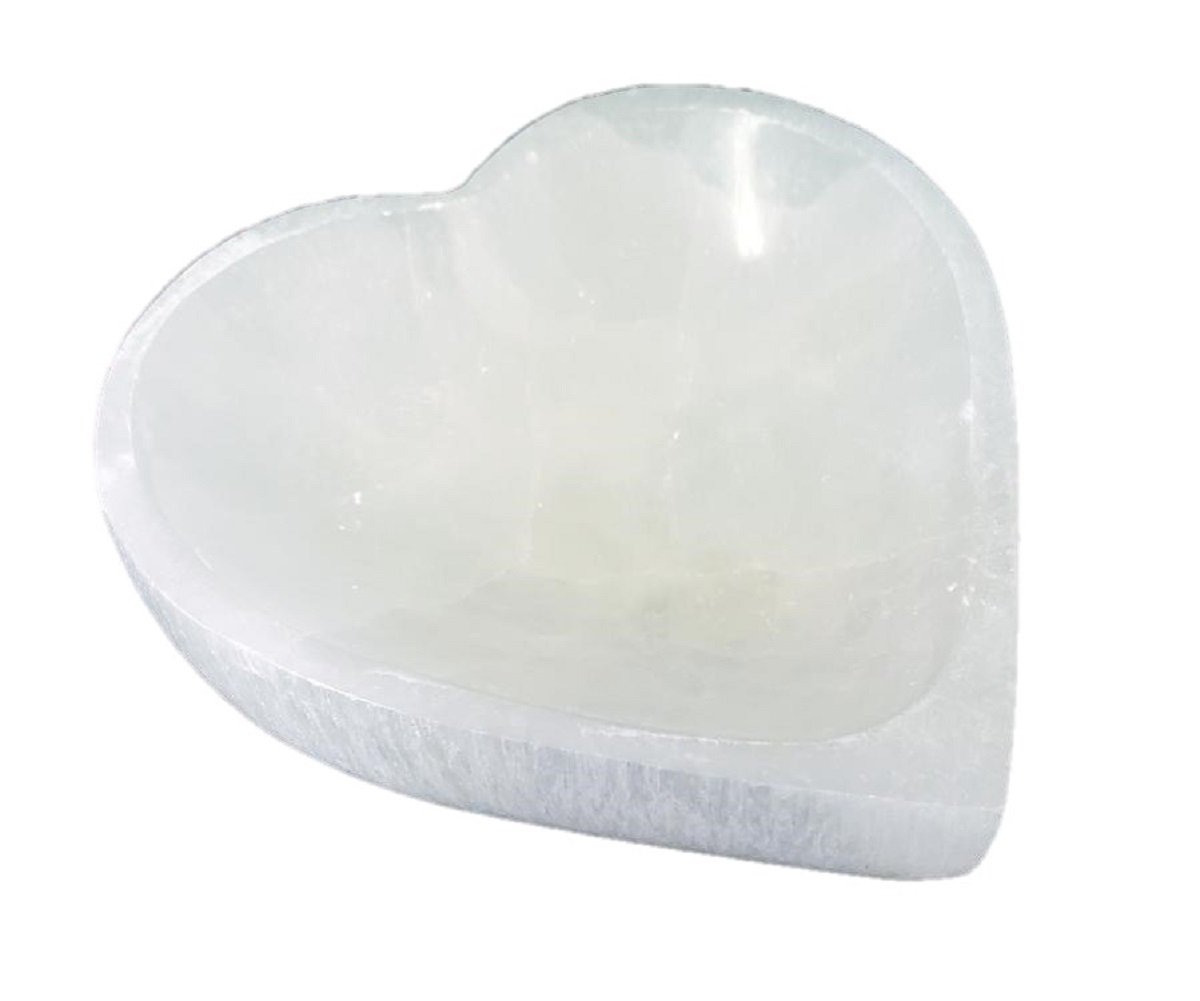 Selenite  Heart Bowl 4"