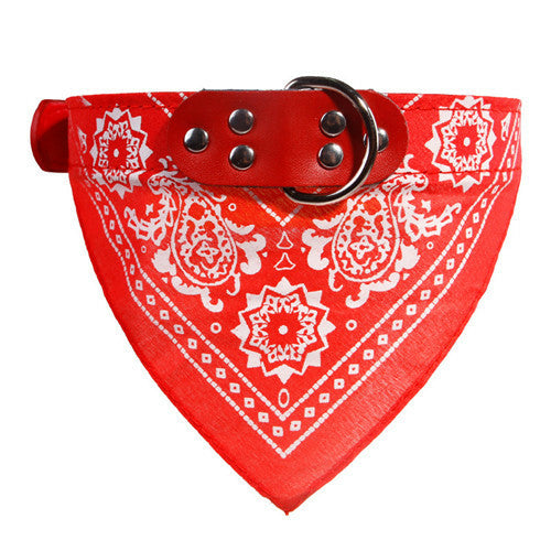 Adjustable Dog Bandana Leather Printed Soft Collar For Dog Pet