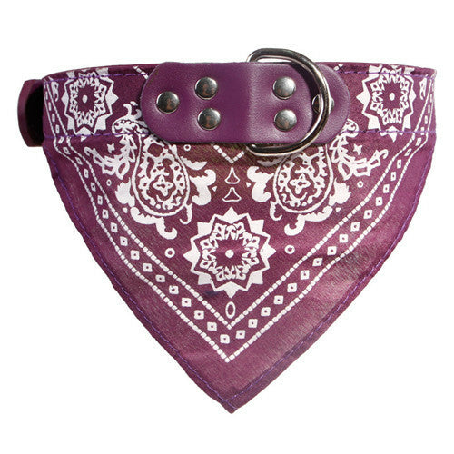 Adjustable Dog Bandana Leather Printed Soft Collar For Dog Pet