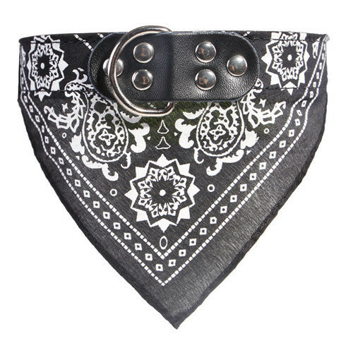 Adjustable Dog Bandana Leather Printed Soft Collar For Dog Pet