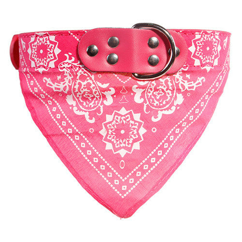 Adjustable Dog Bandana Leather Printed Soft Collar For Dog Pet