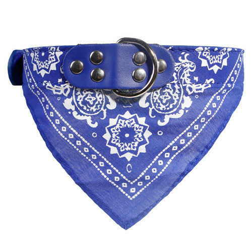 Adjustable Dog Bandana Leather Printed Soft Collar For Dog Pet