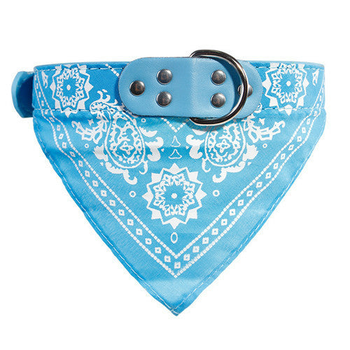 Adjustable Dog Bandana Leather Printed Soft Collar For Dog Pet