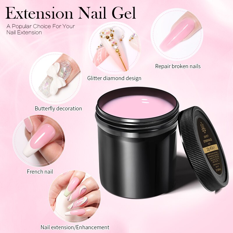 Born Pretty 225g Nail Extension Gel Jelly White Pink Clear Gel Nail