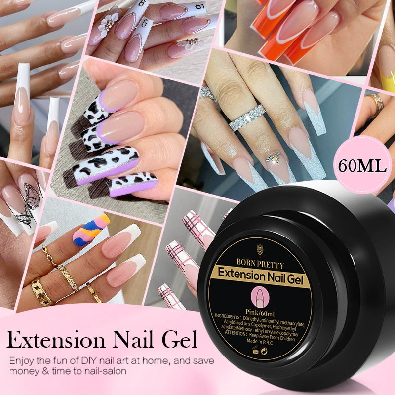 Born Pretty 60/30ml Hard Jelly Extension Nail Gel Polish French Nails