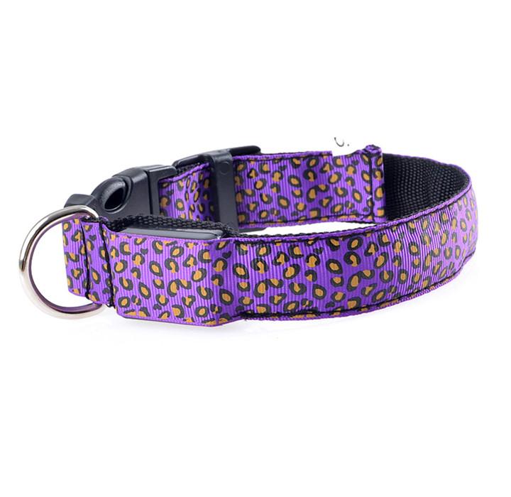 Fashion Leopard Adjustable Led Dog Collar