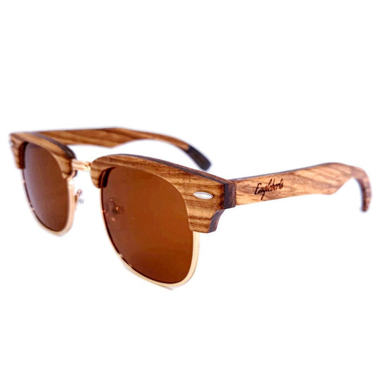 Ebony and ZebraWood Sunglasses, Tea Polarized Lenses