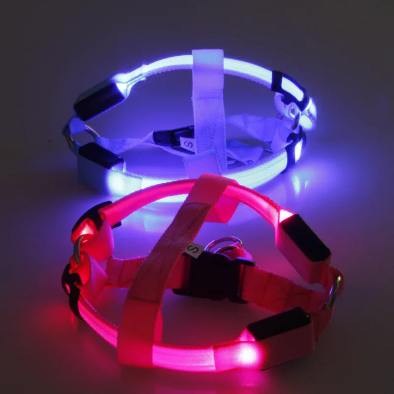 USB Rechargeable Luminous Dog Harness No Pull LED Light Night Safety