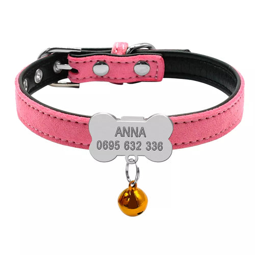 Personalized Dog Collars Custom Chihuahua Puppy Cat Collar Bone ID