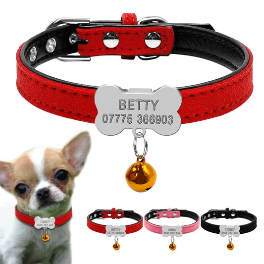 Personalized Dog Collars Custom Chihuahua Puppy Cat Collar Bone ID