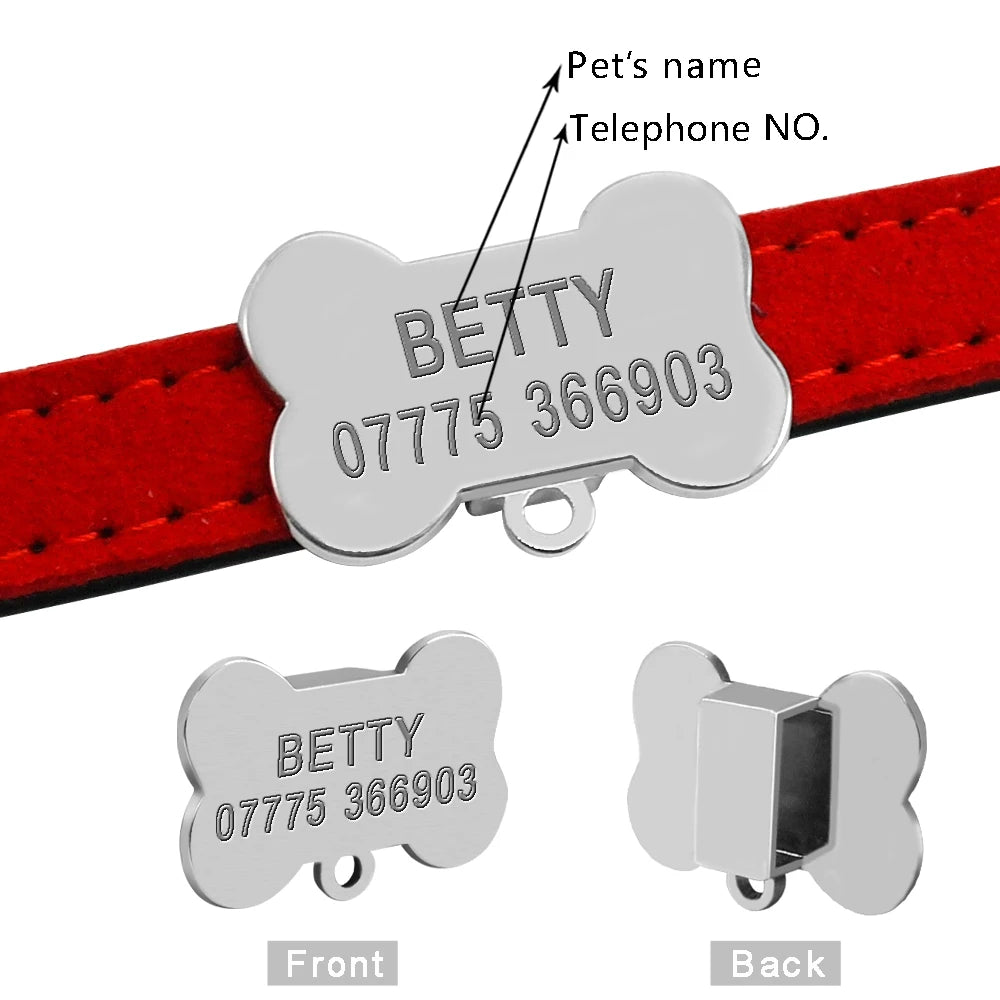 Personalized Dog Collars Custom Chihuahua Puppy Cat Collar Bone ID