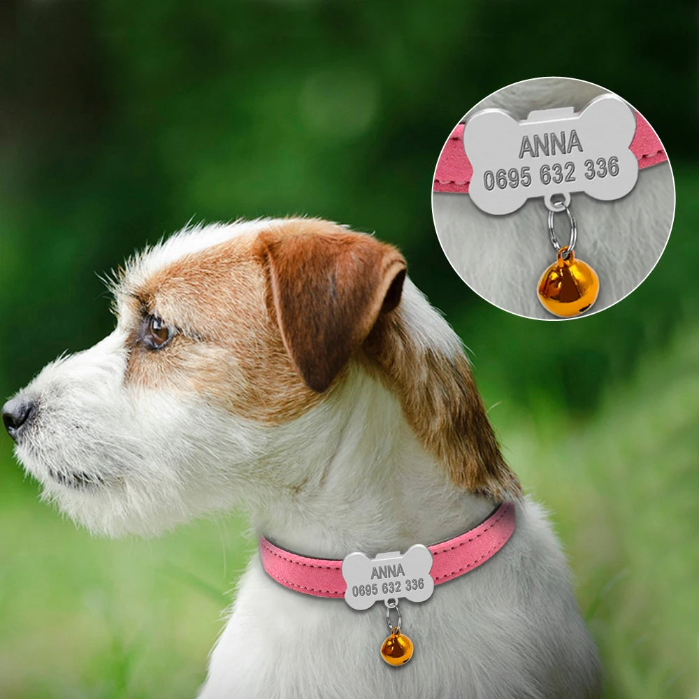 Personalized Dog Collars Custom Chihuahua Puppy Cat Collar Bone ID