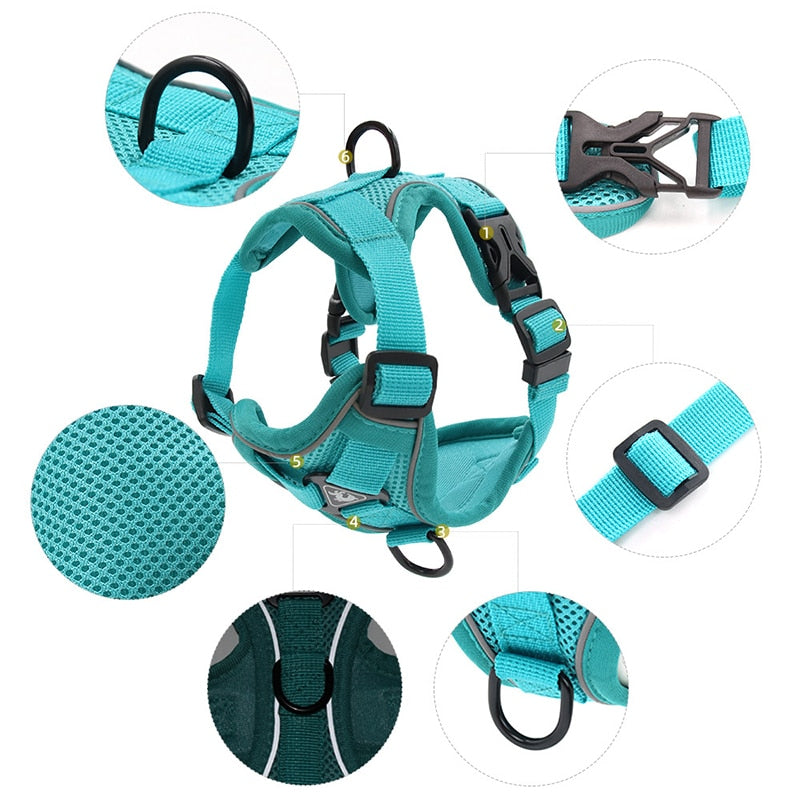 No Pull Dog Harness And Leash Set Adjustable Pet Harness Vest For