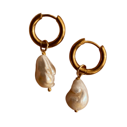 HOOP PEARL EARRINGS