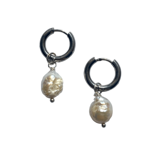 HOOP PEARL EARRINGS