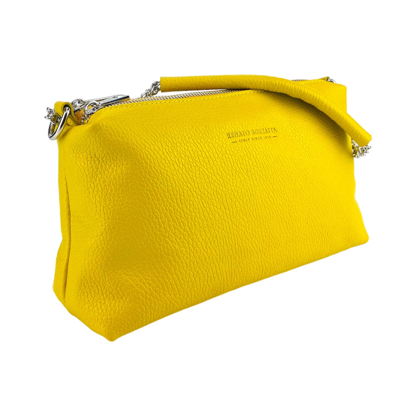 RB1025R  | Borsa Donna a Mano con doppia lampo in Vera Pelle Made in