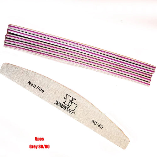 5Pcs/Lot Nail File Mix Color Limas 80/100/150/180/240 Grit