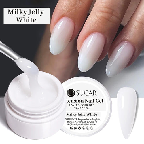 UR SUGAR 15ml Extension Nail Gel Polish Nails Finger Form Clear Nude