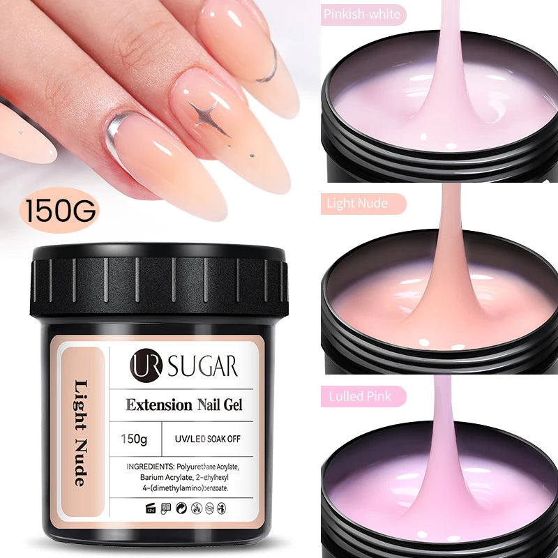 UR SUGAR 150g Jelly Gel Nail Extension Gel Milky White Nude Pink Fast