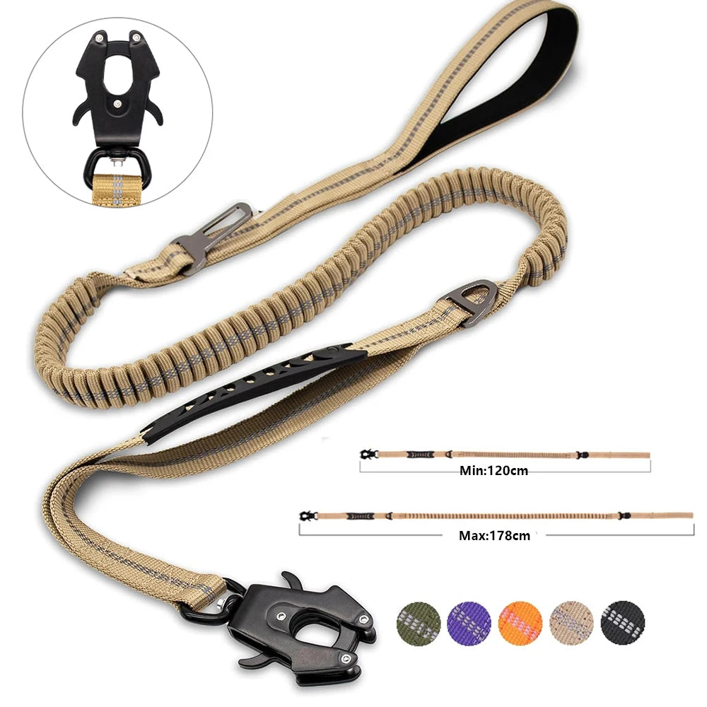 Reflective Shock Absorbing Pet Leashes with Car Seatbelt for Large