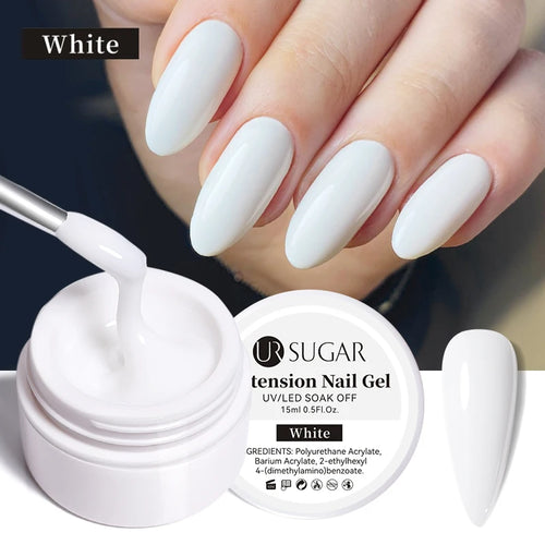 UR SUGAR 15ml Extension Nail Gel Polish Nails Finger Form Clear Nude