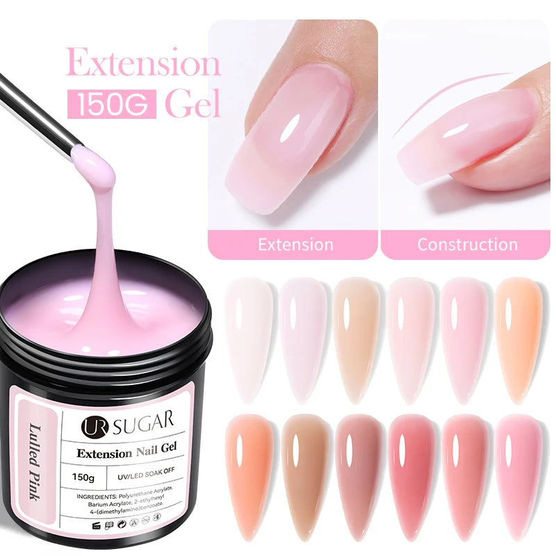 UR SUGAR 150g Jelly Gel Nail Extension Gel Milky White Nude Pink Fast