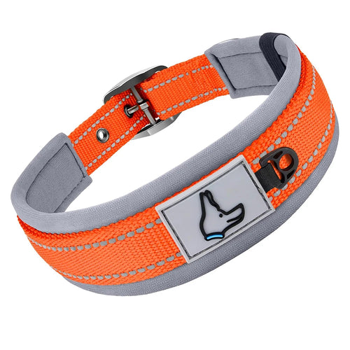 Padded Dog Collars for small Medium large Dogs Reflective Wide Pet