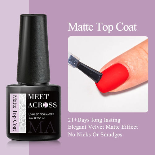 MEET ACROSS 7ml Base Top Coat Gel Polish Soak Off Semi Permanent UV