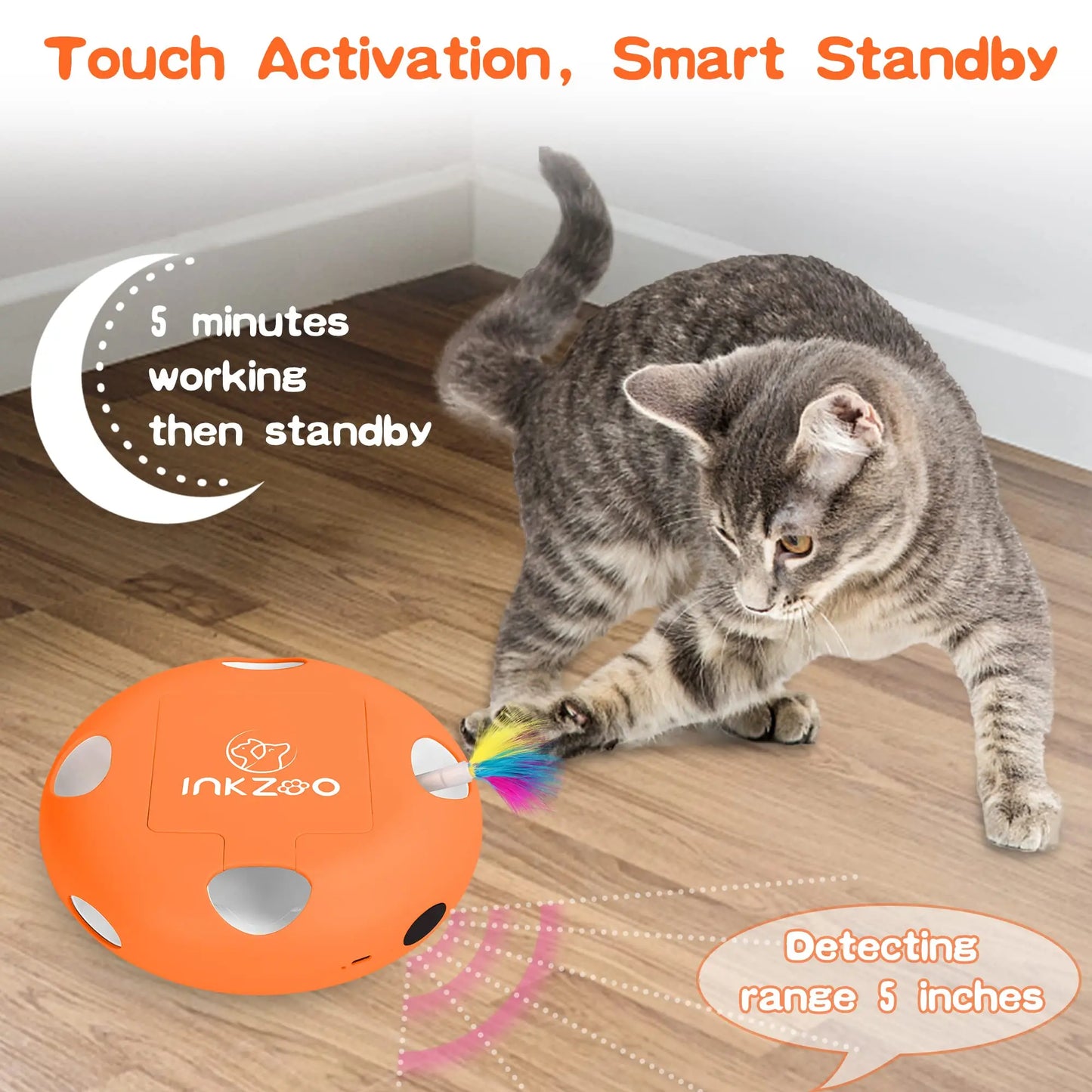 INKZOO Cat Toys, Interactive Cat Toys for Indoor Cats,  Smart