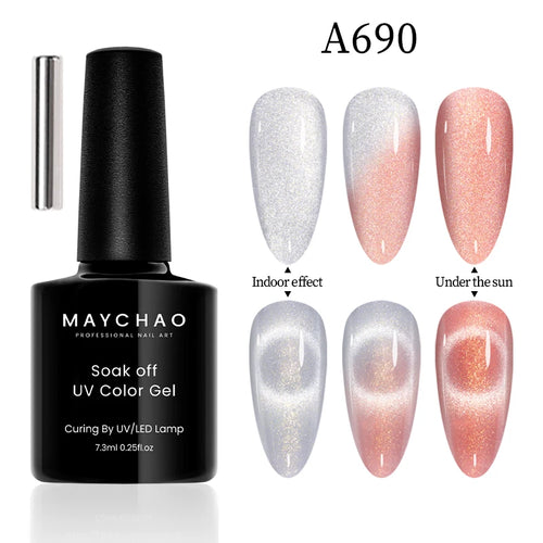 MAYCHAO 12ML Cat Eye Gel Nail Polish With Magnet Soak off UV