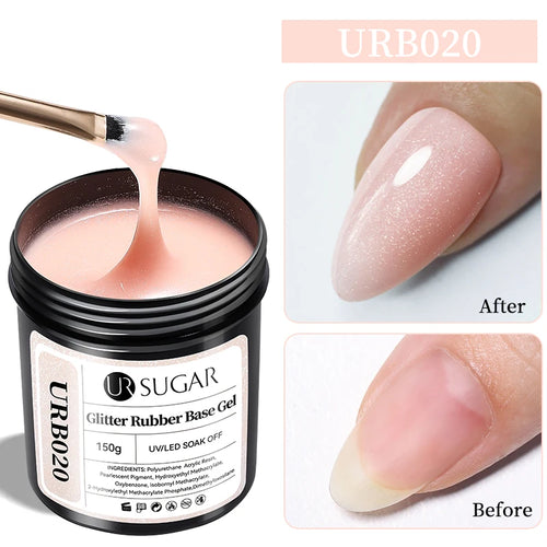 UR SUGAR 150g Rubber Base Gel Nail Polish Sparking Aurora Glitter