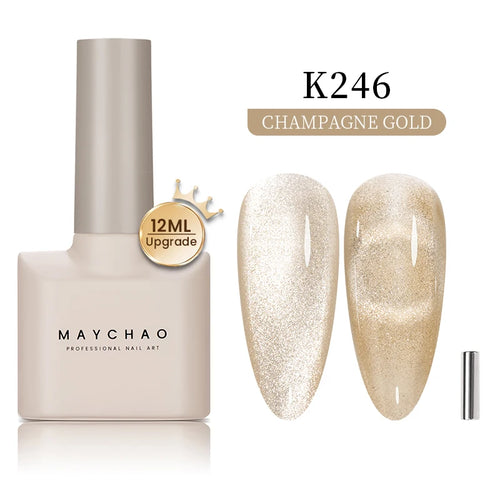 MAYCHAO 12ML Cat Eye Gel Nail Polish With Magnet Soak off UV