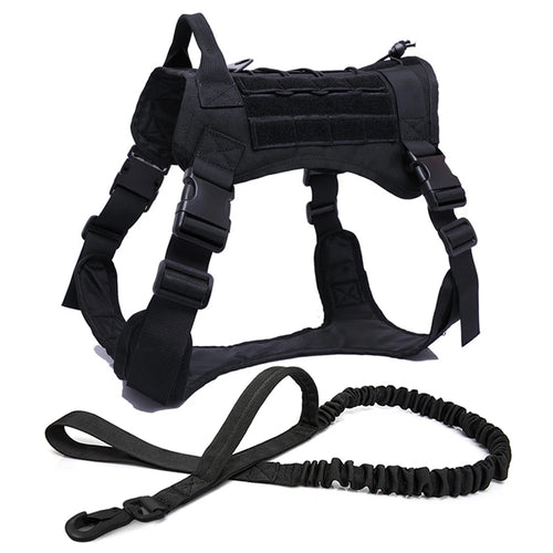 Tactical Dog Harness Leash Collar for Medium Large Dogs Military Pet