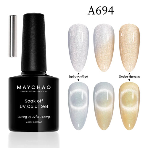 MAYCHAO 12ML Cat Eye Gel Nail Polish With Magnet Soak off UV