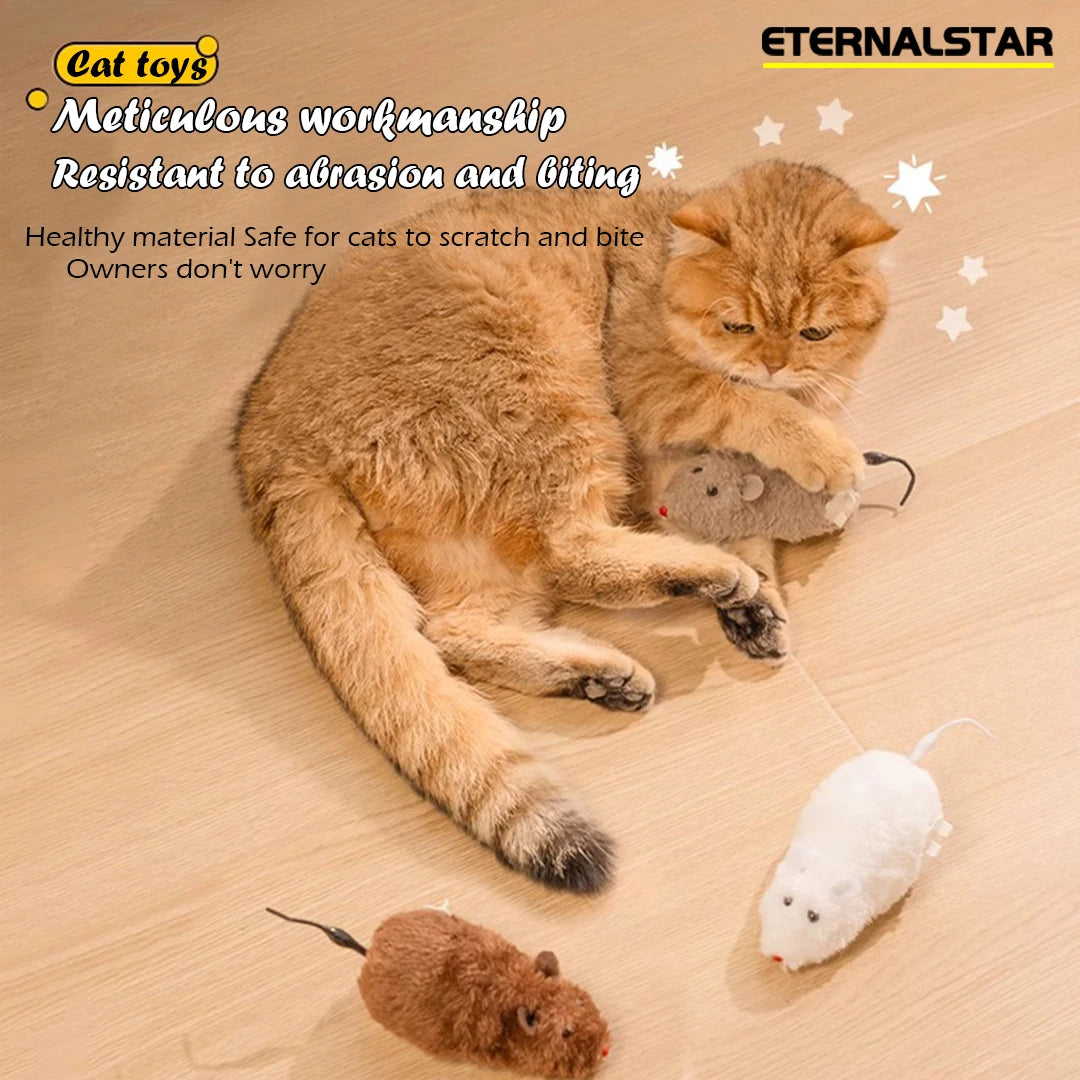 Cat Toys Clockwork Simulation Mouse No Batteries Durable Indoor Cat