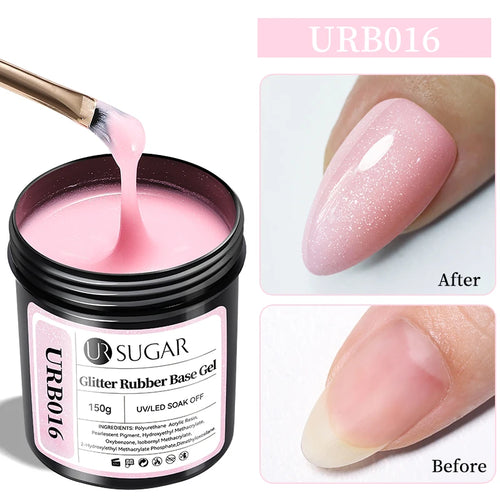 UR SUGAR 150g Rubber Base Gel Nail Polish Sparking Aurora Glitter