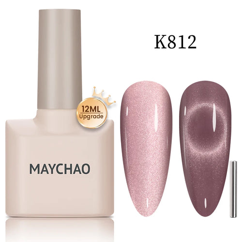 MAYCHAO 12ML Cat Eye Gel Nail Polish With Magnet Soak off UV