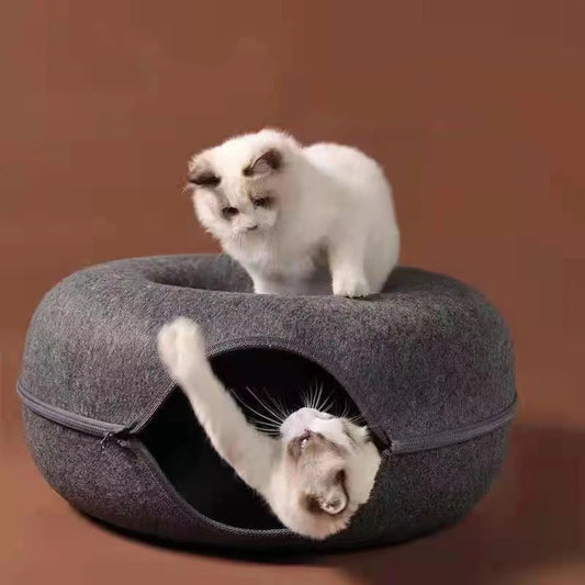 Pet Cats Tunnel Interactive Play Toy Cat Bed Dual Use Indoor Toys