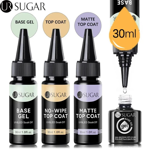 UR SUGAR 30ML No Wipe Top Coat Refill Package Nail Art Soak Off UV LED