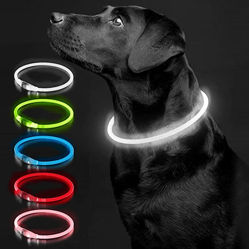 Led Luminous Dog Collar Light USB Charging Necklace, Flashing DIY