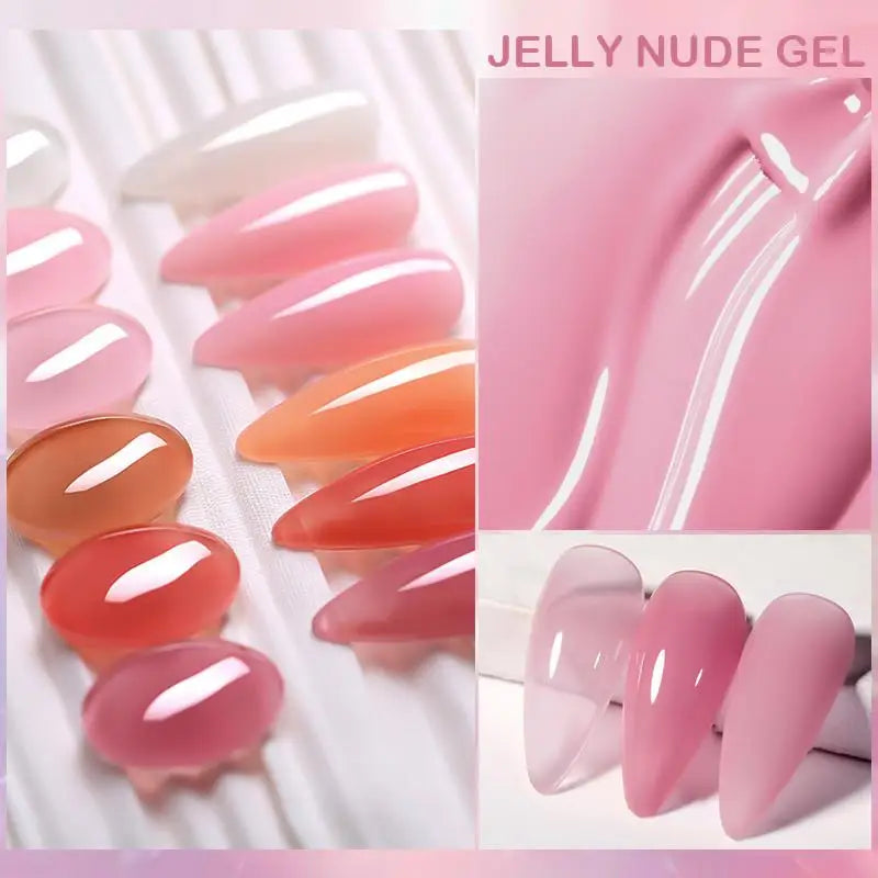 LILYCUTE 6PCS/SET 7ml Jelly Pink Nude Translucent Gel Nail Polish Set