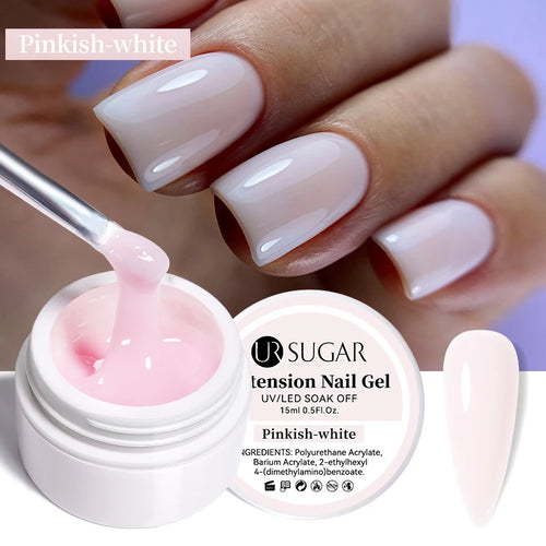 UR SUGAR 15ml Extension Nail Gel Polish Nails Finger Form Clear Nude