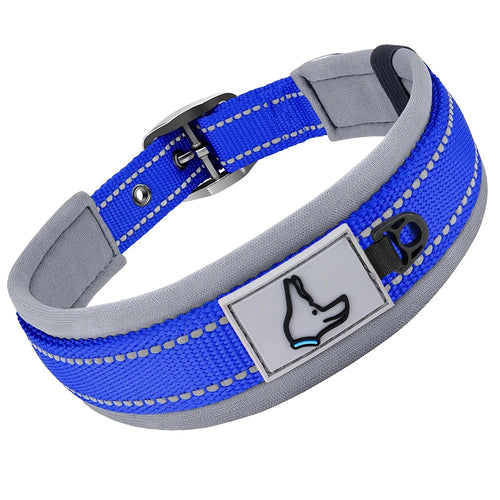 Padded Dog Collars for small Medium large Dogs Reflective Wide Pet