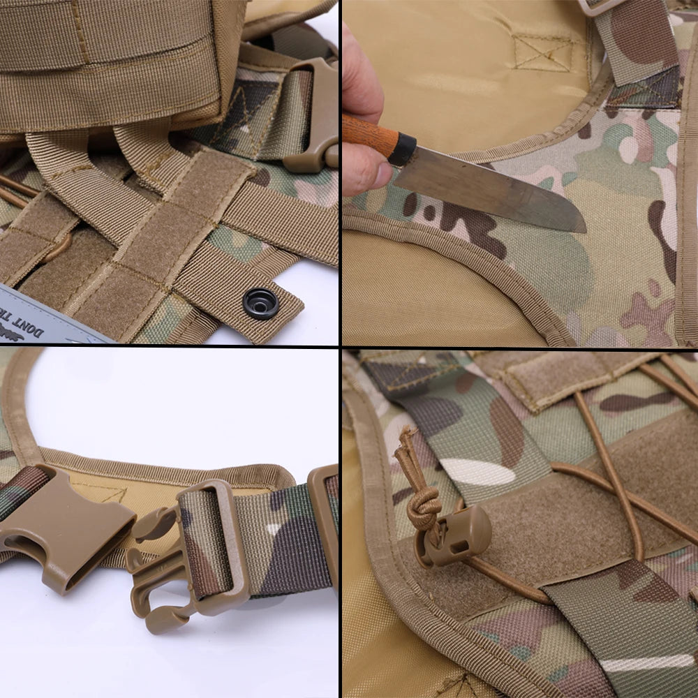 Tactical Dog Harness Leash Collar for Medium Large Dogs Military Pet