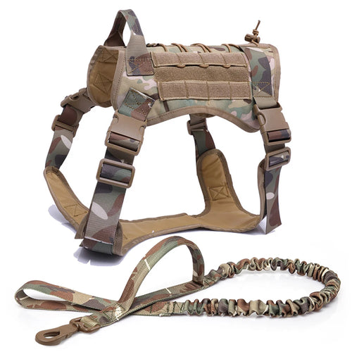 Tactical Dog Harness Leash Collar for Medium Large Dogs Military Pet